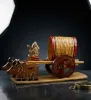 Picture of Handcrafted Wooden & Bamboo Bullock Cart Showpiece – Rural Heritage Miniature