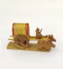 Picture of Handcrafted Wooden & Bamboo Bullock Cart Showpiece – Rural Heritage Miniature