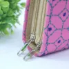 Picture of Handcrafted Pink Kantha Embroidery Double-Zipper Wallet – Santiniketan Long Fabric Clutch