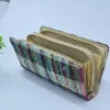 Picture of Handcrafted Multi-Colour Handloom Fabric Double-Zipper Wallet – Santiniketan Long Clutch Pouch